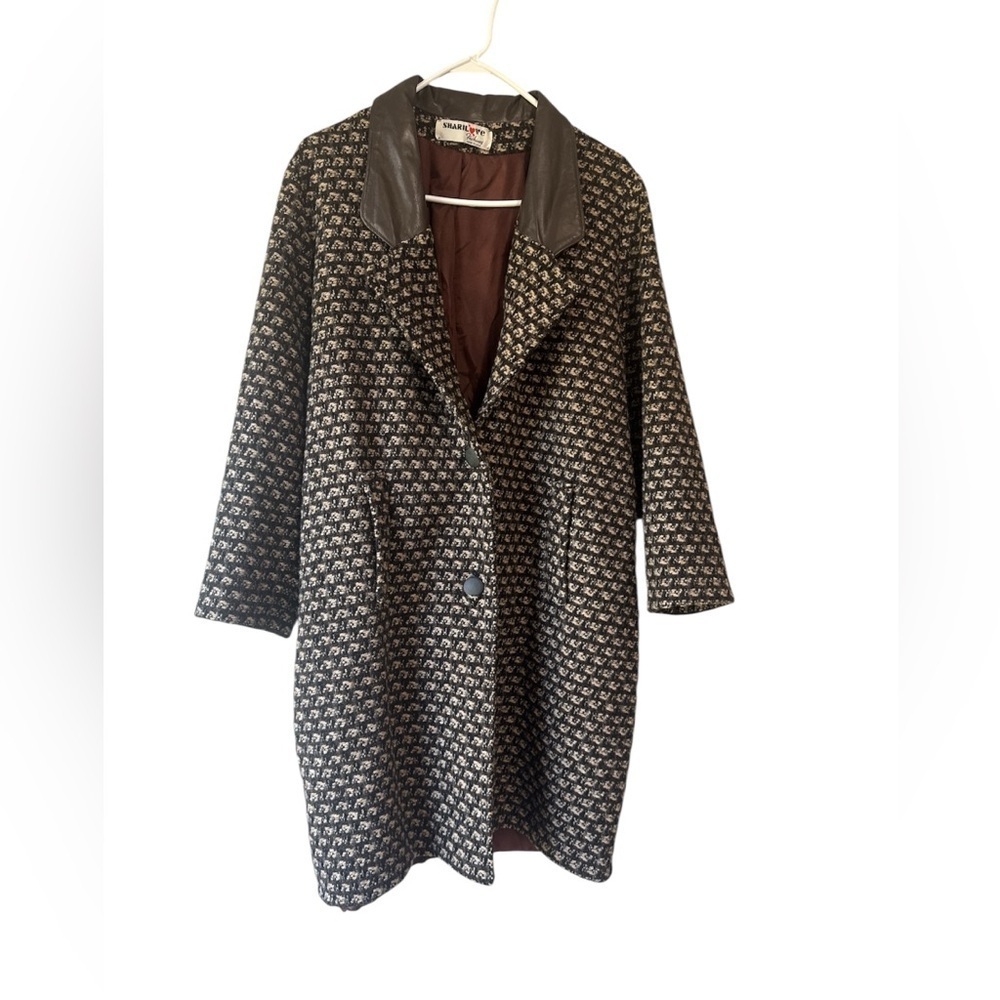 Vintage 1960s Shari Love Union Made Wool Coat with Leather Collar